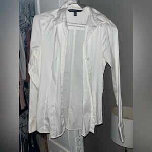Women’s White House Black Market Ivory/White Long Sleeve Blouse